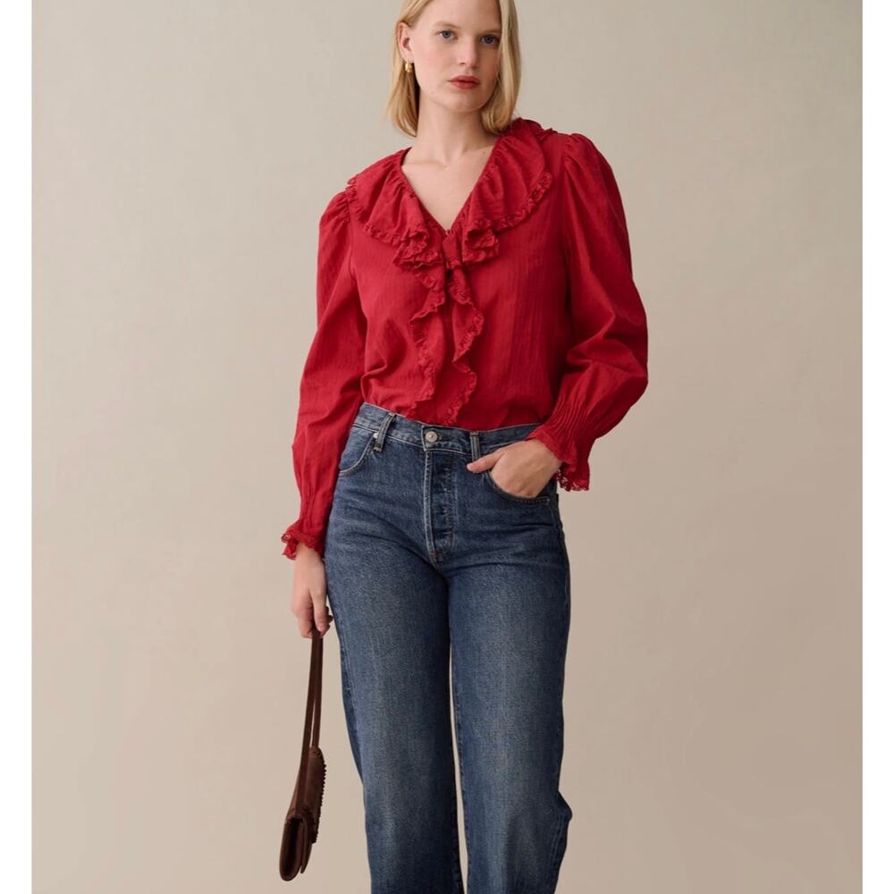 sorella Leda Cotton Top red size XS $147 - Picture 3 of 6
